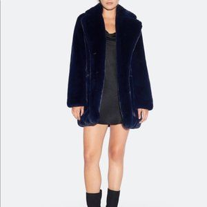 Apparis faux fur Sophie coat - Navy size S